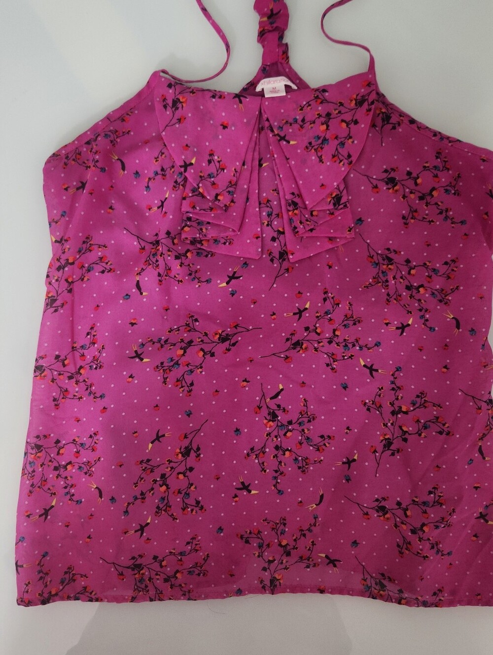 Xhilaration Bright Pink Floral Print  One-Piece